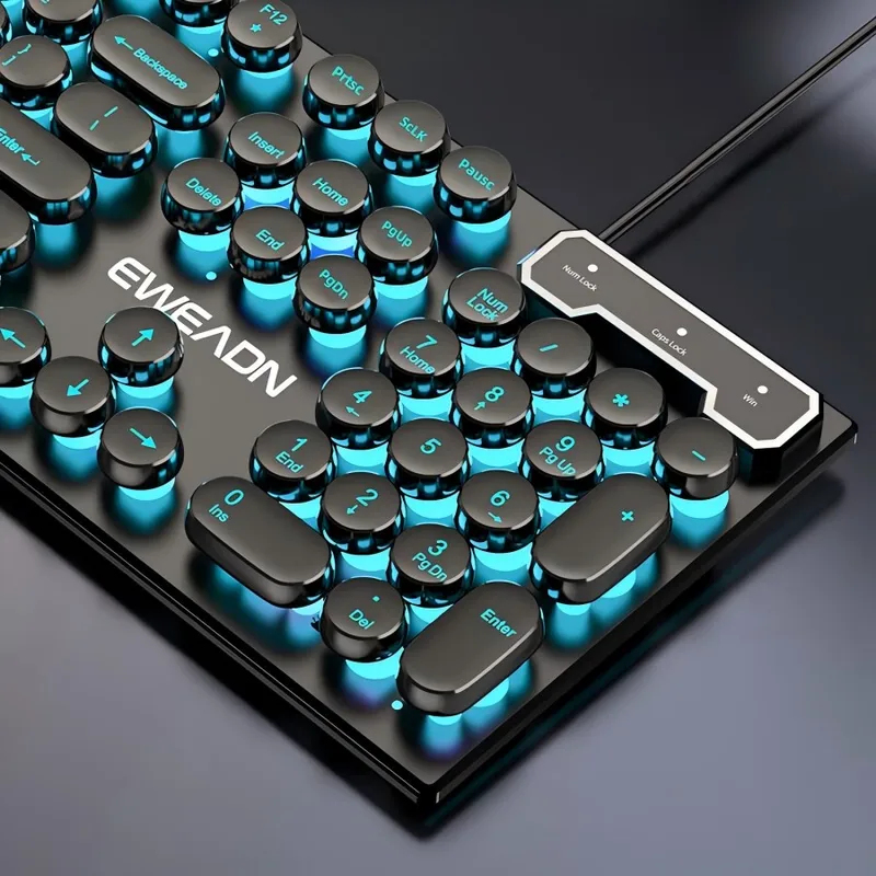 No Rgb Gaming Pc - Retro Punk Mechanical Feel Keyboard Mouse