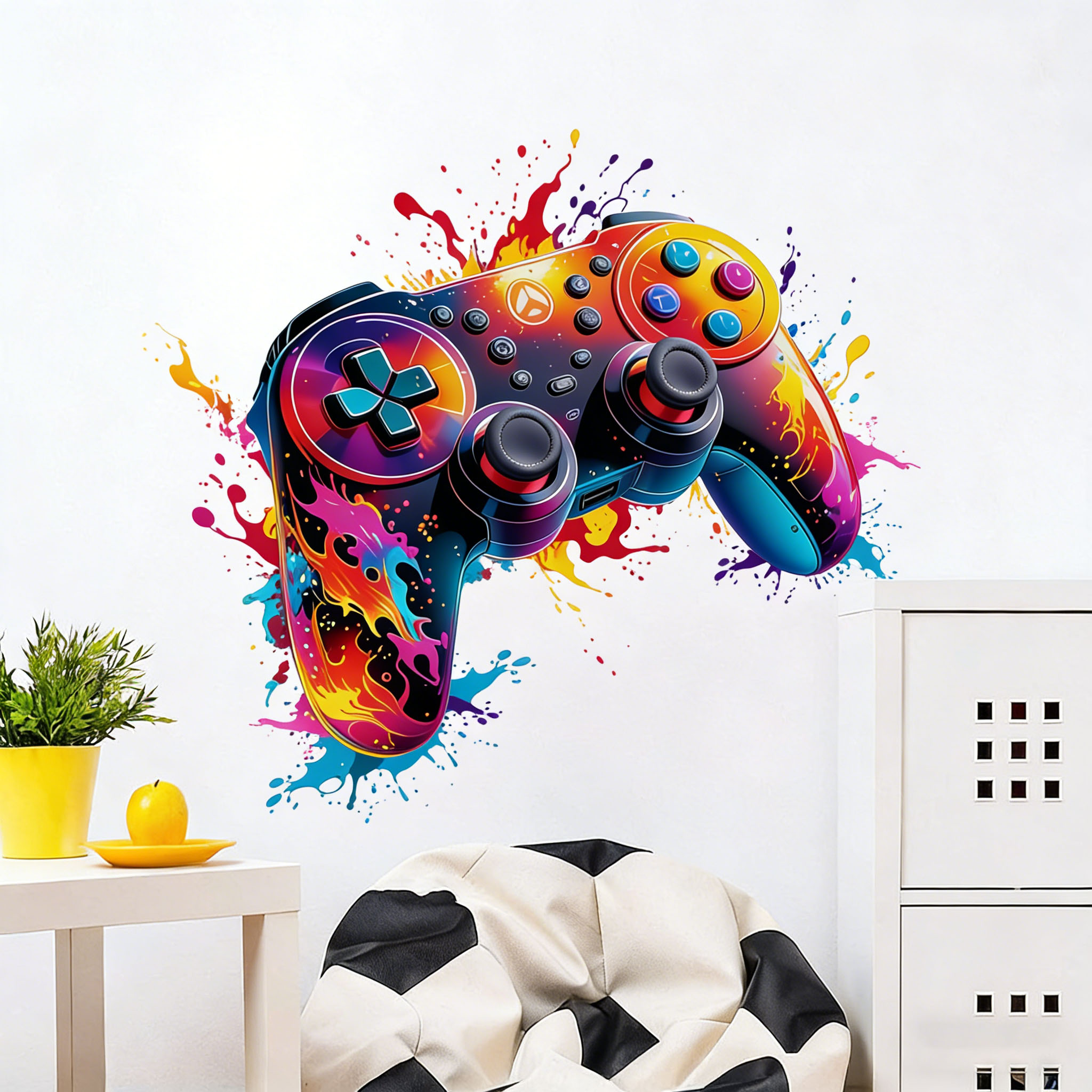 Red Flame Game Controller Wall - Pc Gaming Quotes ulasan dan harga