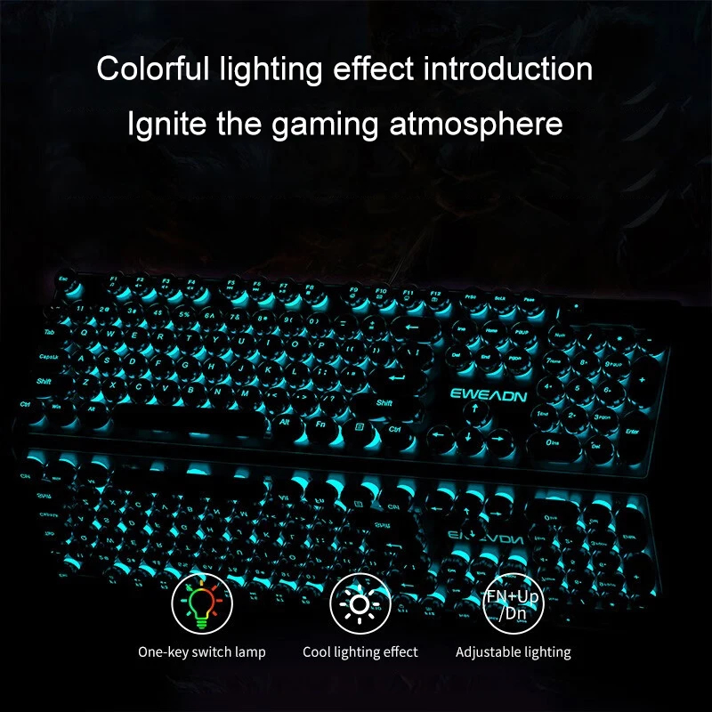 Retro Punk Mechanical Feel Key - No Rgb Gaming Pc ulasan dan harga