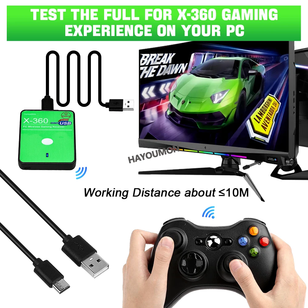 Wireless Gaming Receiver USB C - Pc Gaming Xbox ulasan dan harga