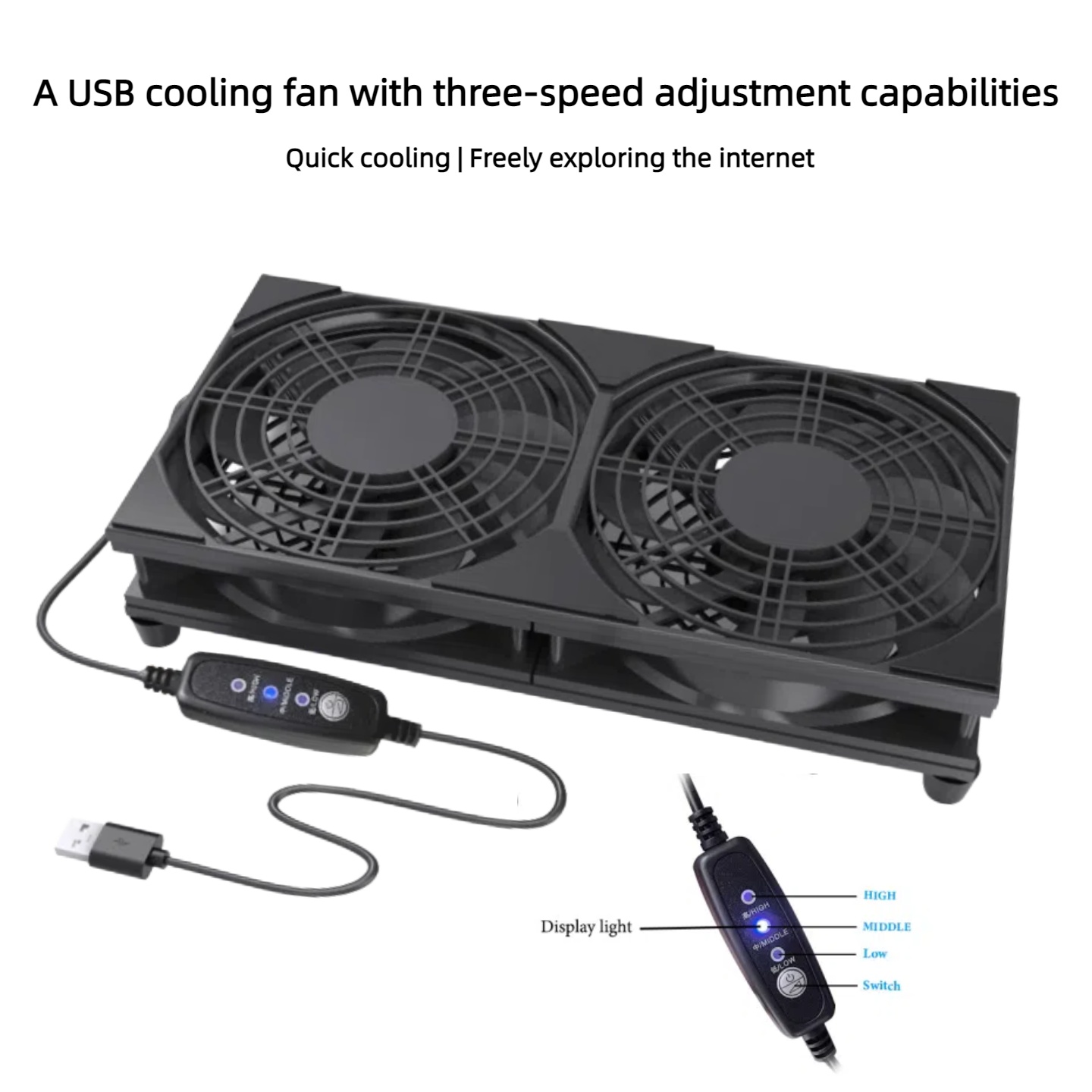 Dual USB Cooling Fan with 3-Sp - No Rgb Gaming Pc ulasan dan harga
