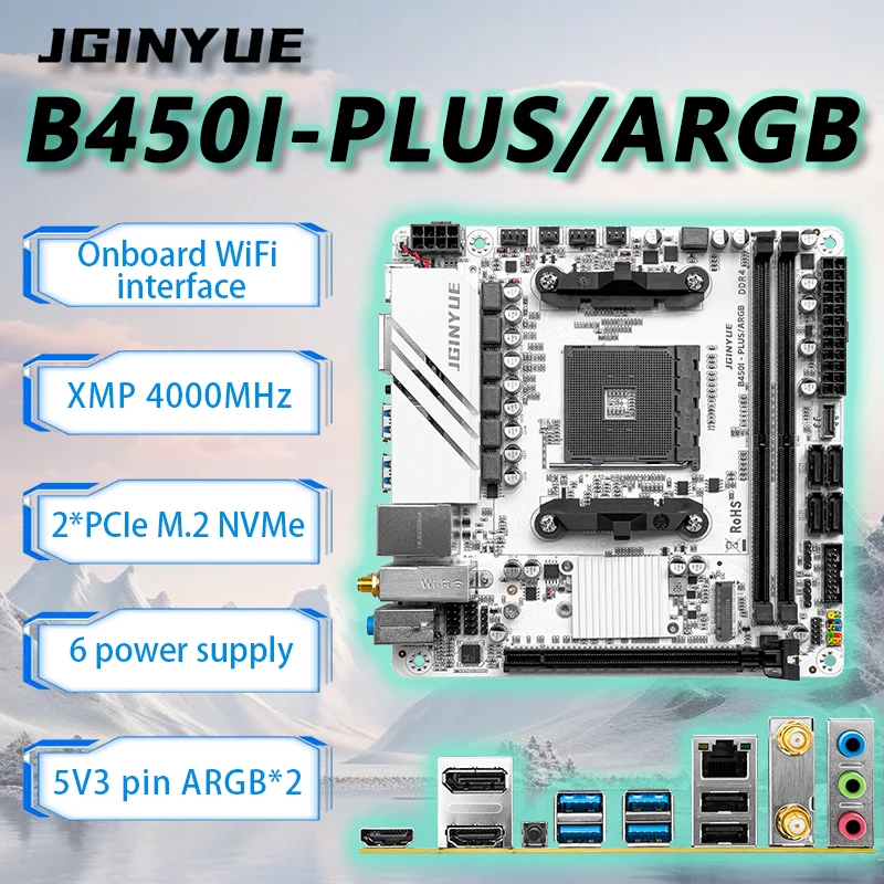 JGINYUE B450 ITX Motherboard S - No Rgb Gaming Pc ulasan dan harga