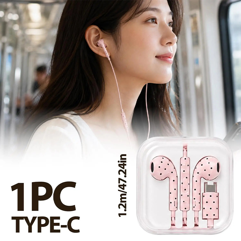 Cute Polka-dot Star Type C Ear - Gaming Headset ulasan dan harga