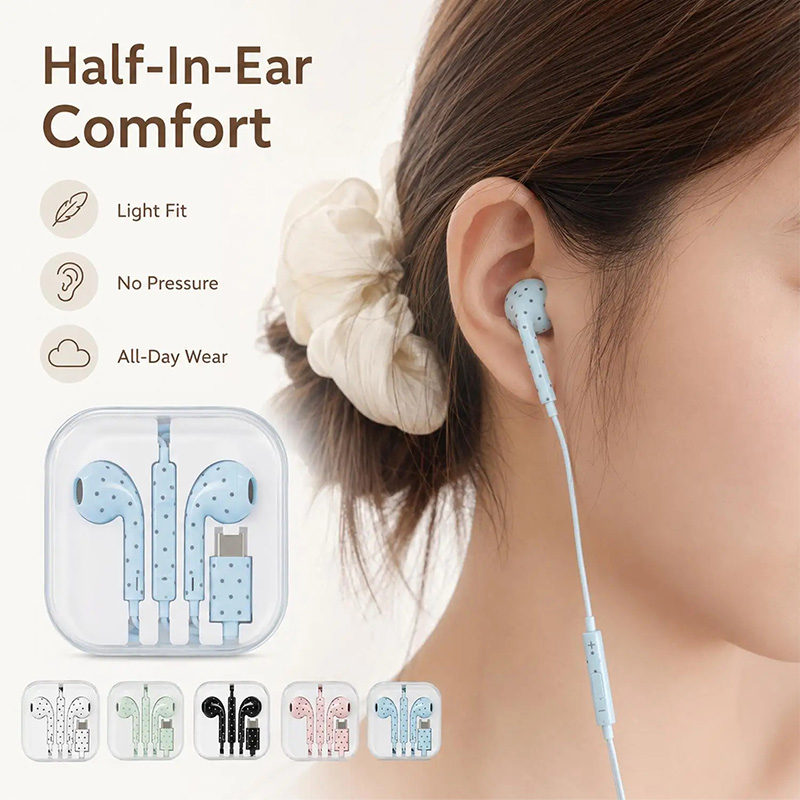 Cute Polka-dot Star Type C Ear - Gaming Headset ulasan dan harga
