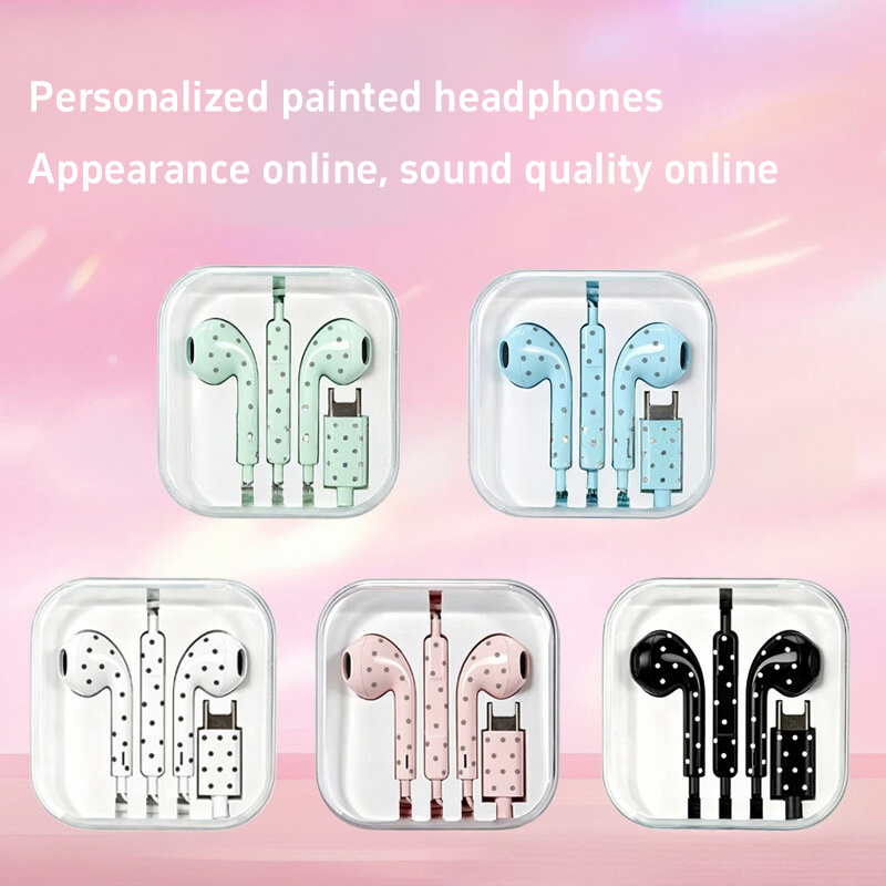 Cute Polka-dot Star Type C Ear - Gaming Headset ulasan dan harga